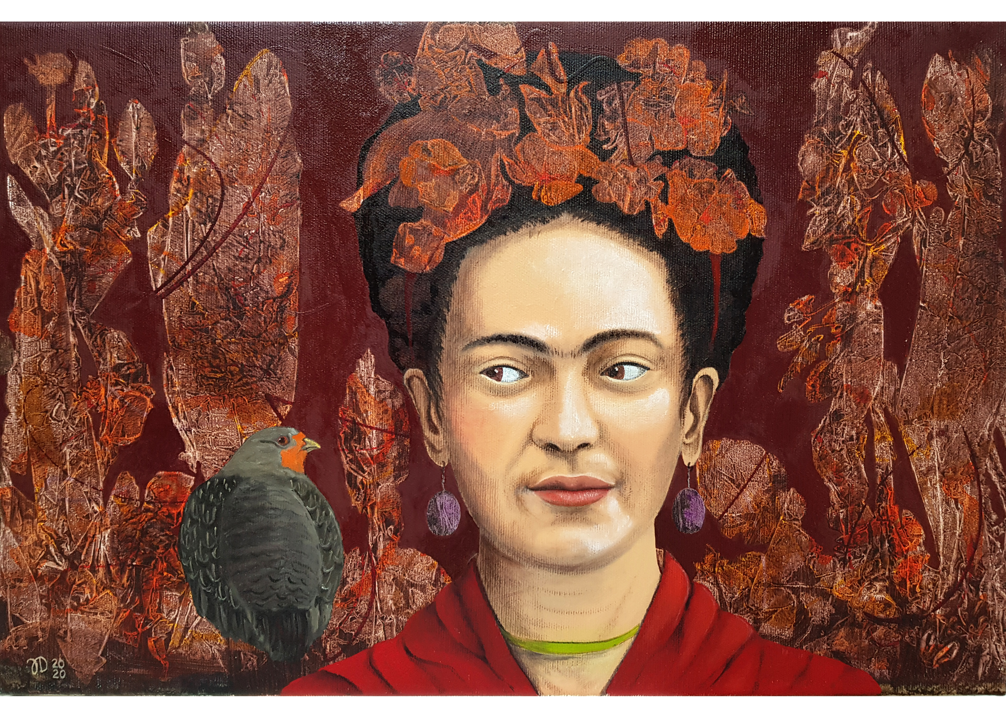 517. Frida mit Rebhuhn, 35x53, 2020